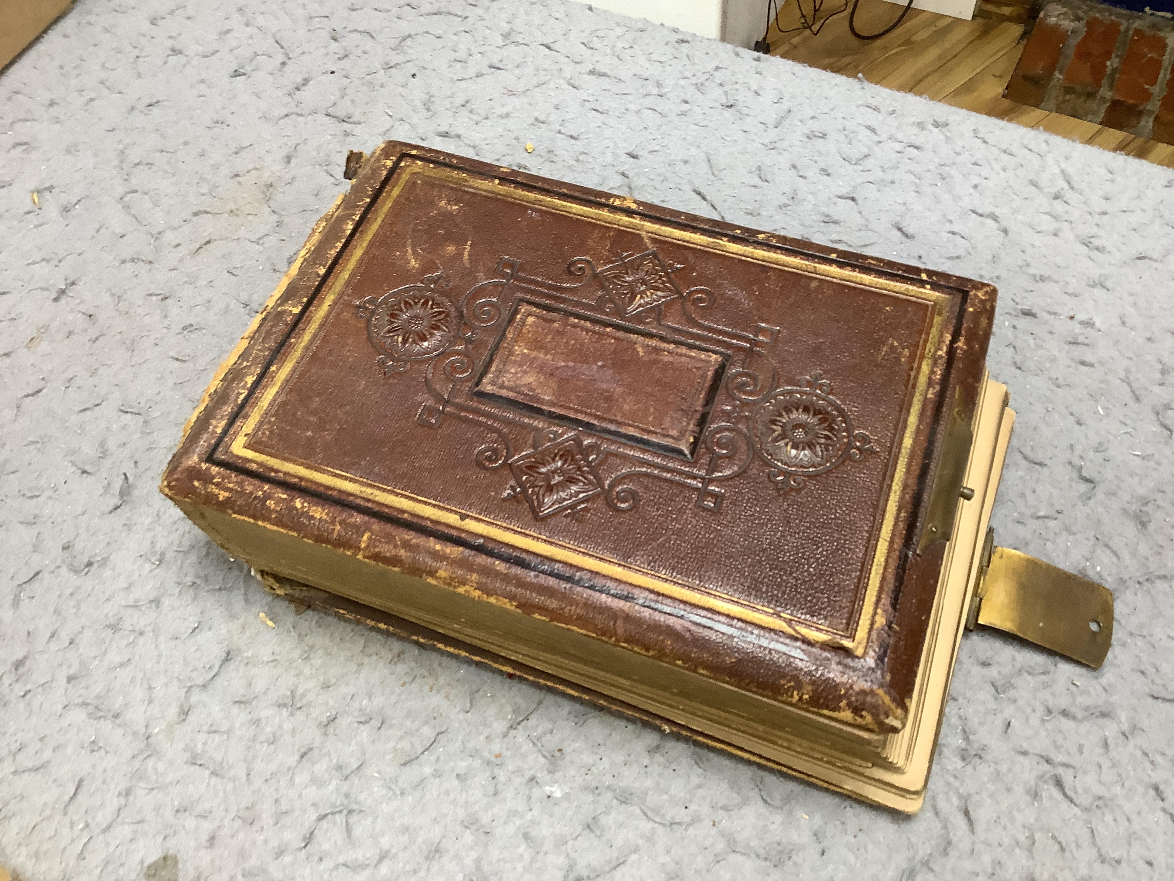 A collection of Victorian and Edwardian Carte de viste photograph albums to include ladies wearing mourning dress, various photographers including Elliott & Fry, London. Condition - fair, some albums empty